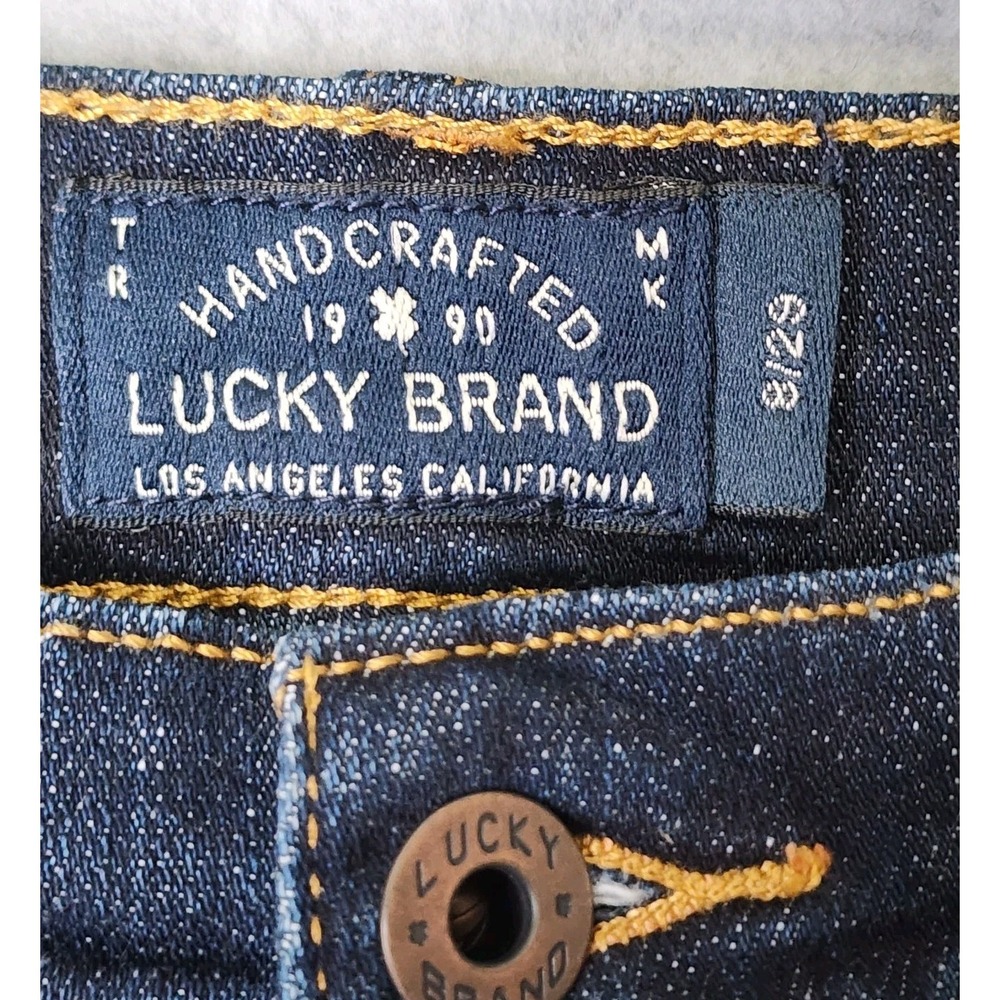 Lucky Brand Jeans Womens 8/29 Blue Denim Dark Wash Easy Rider Crop 33x26 Casual - Picture 8 of 13